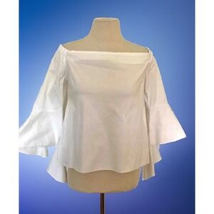 Shinestar Shirt White Size Med long Accent Sleeves Festival Boho cottage core